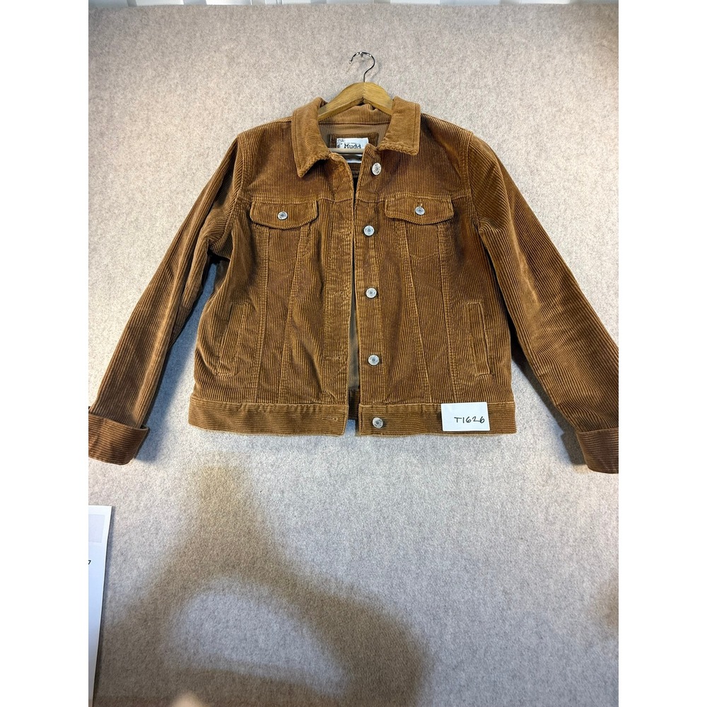 Mudd Womens Brown Wide Wale Corduroy‎ Trucker Jacket Camel Tan Size Medium